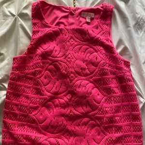 Lilly Pulitzer Hot Pink Lace Knit Crop Top